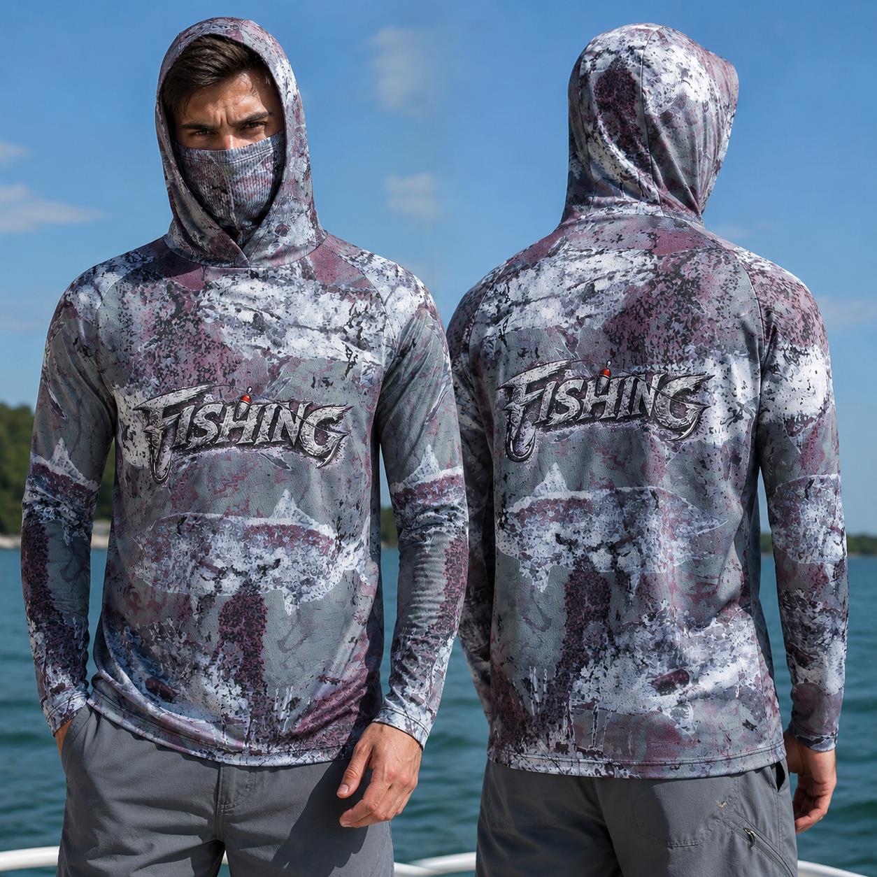 Camisa de Pesca com Capuz para - Fishing Mask Sun Protection avaliação e preço